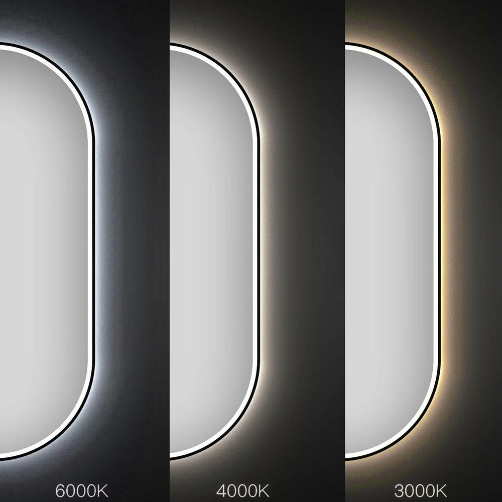 Mirror LED OVL 50x100cm Black