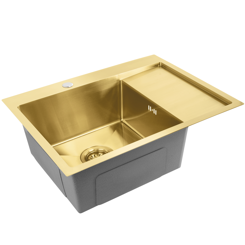 Стальная мойка для кухни Fin BRUSH GOLD