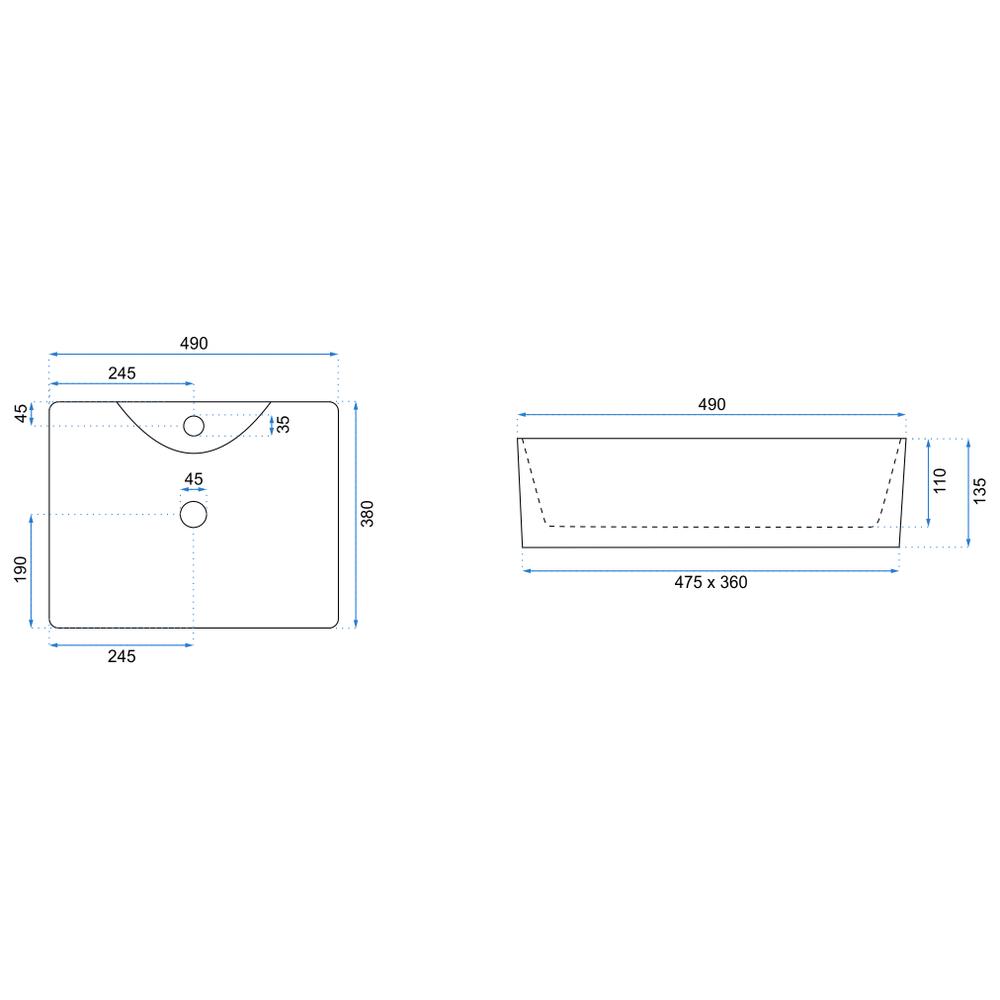 Umývadlo na dosku REA KELLY - Biele