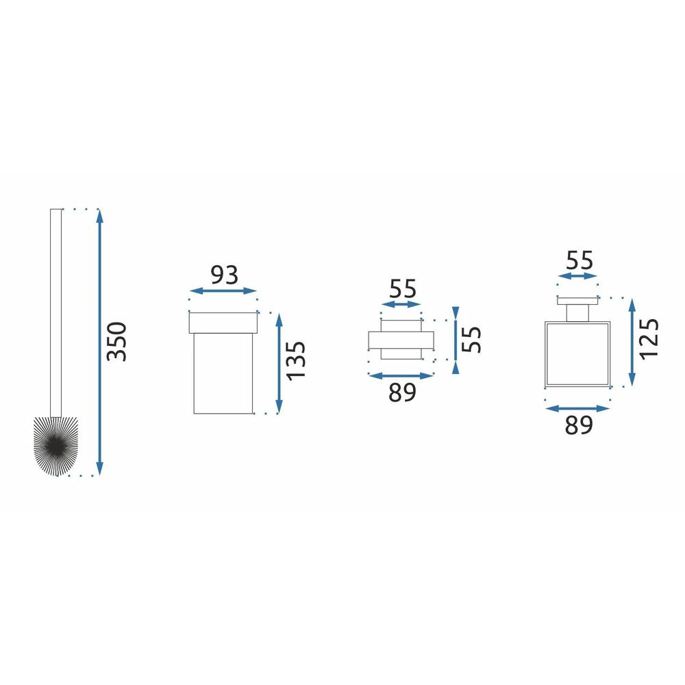 Toilet brush 332918 ERLO 05 Black