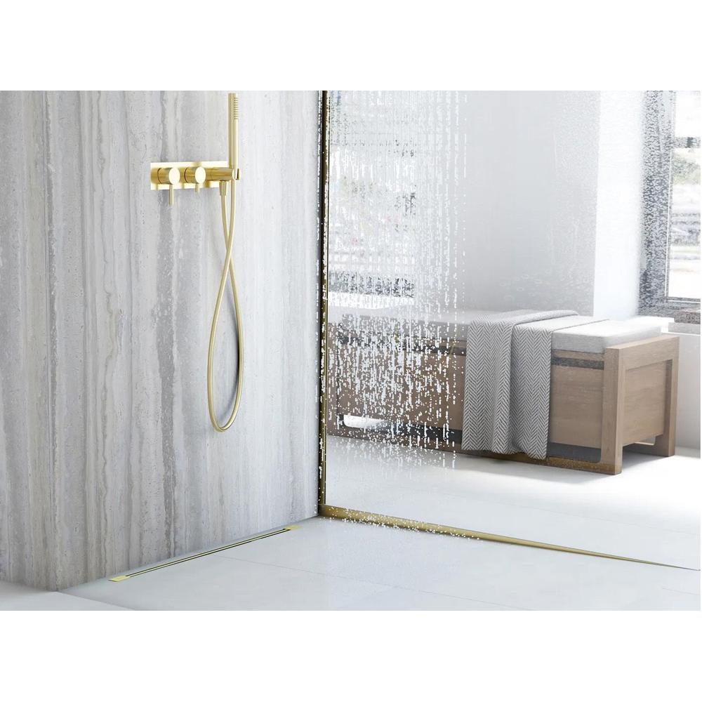 Shower tray skirting panel 140cm Brush Gold
