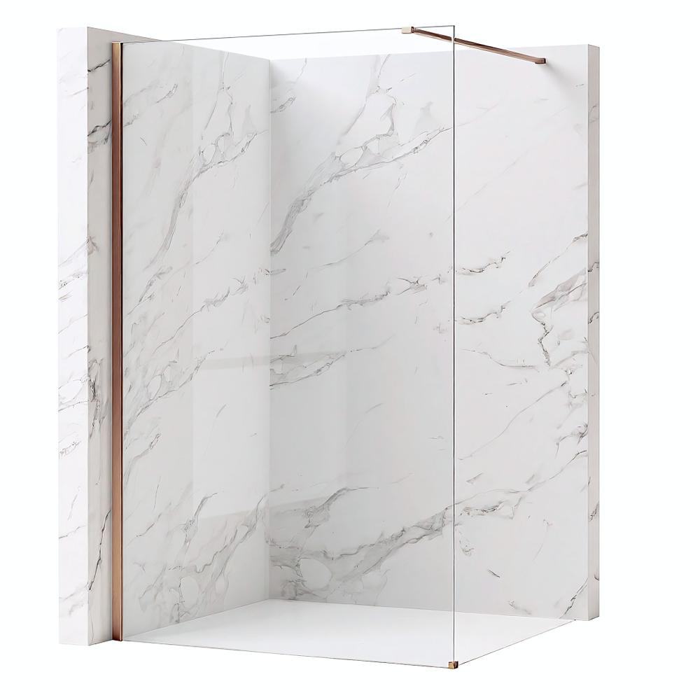 Sprchová zástěna Rea Flexi Transparent / Brush Copper 80