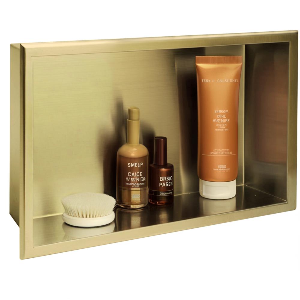 bathroom shelf 30x45 gold brush