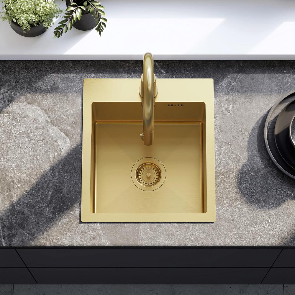 Zlewozmywak stalowy REA Leo 40 Złoty szczotkowany