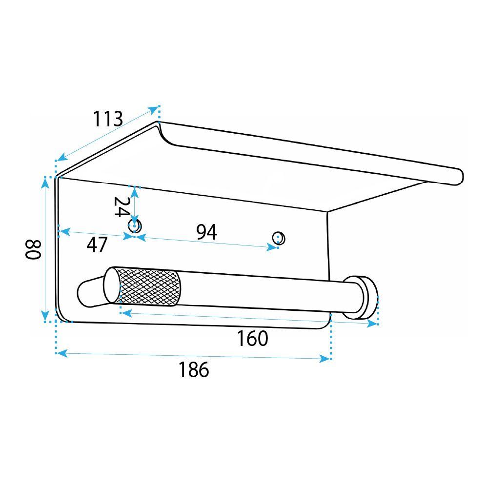 Porte-papier toilette avec étagère 6613 Modern Copper Brush