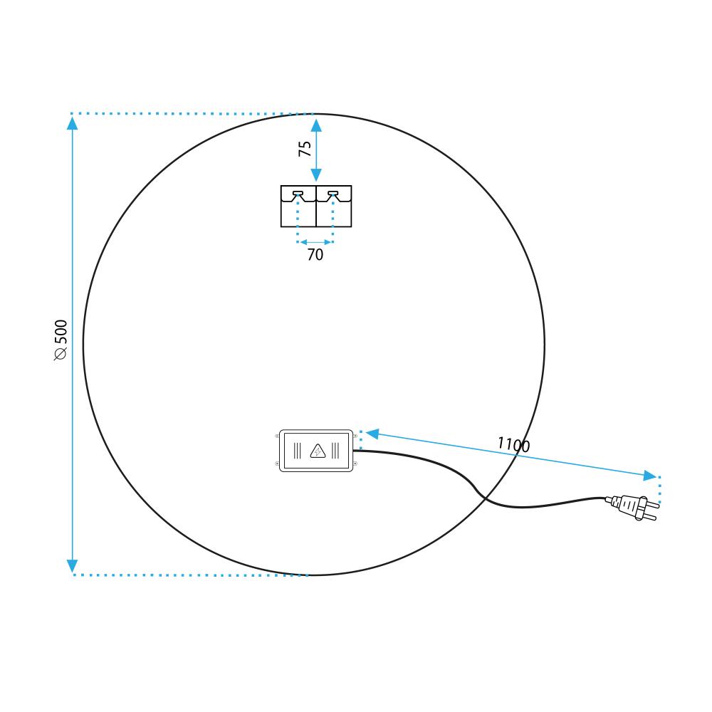 LED Sienas spogulis 50cm HZJ050