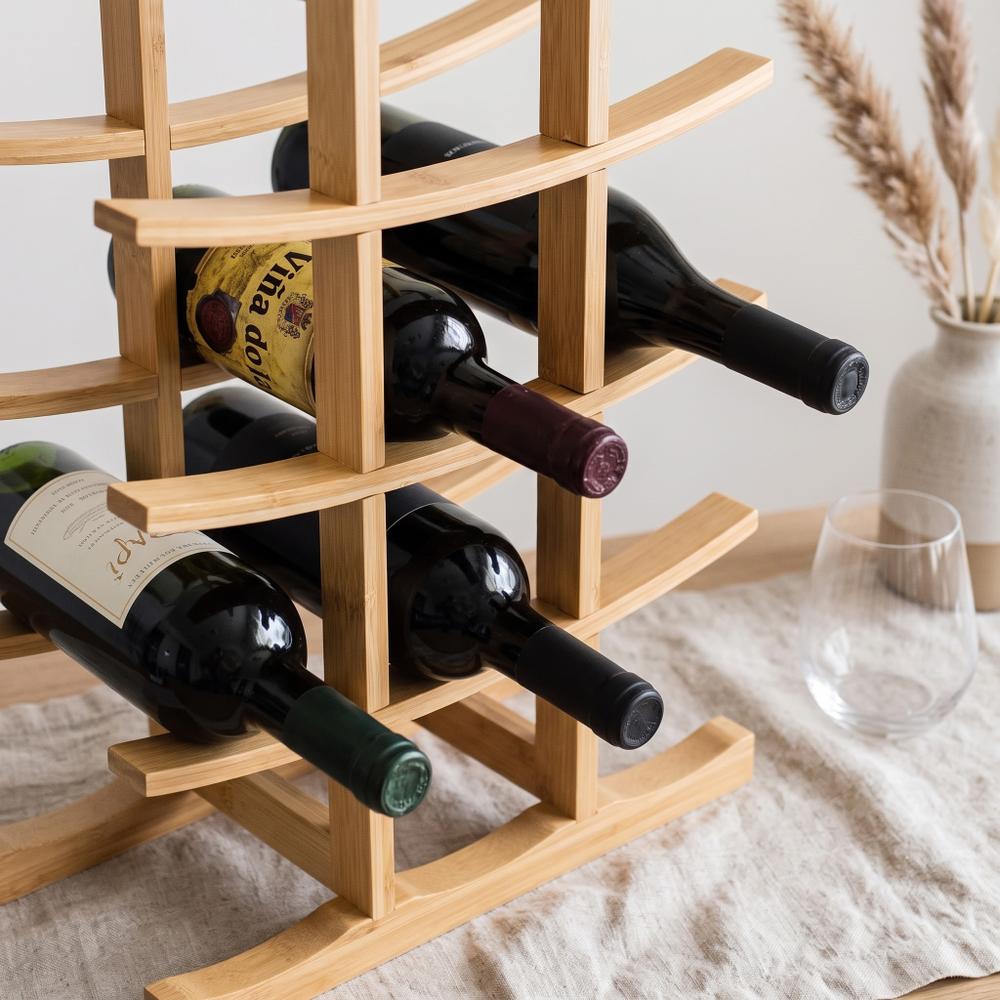 Stojak bambusowy na wino 371572