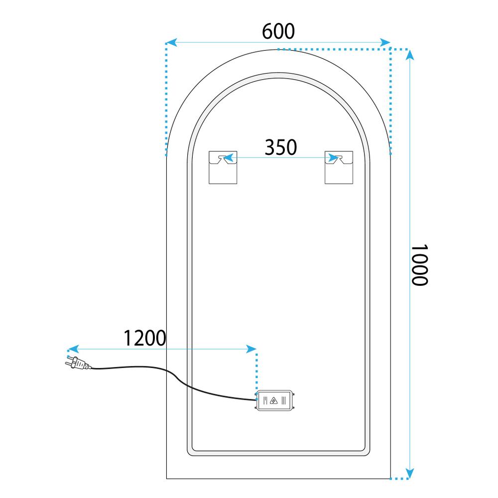 LUSTRO ŚCIENNE LED 60x100cm DART GOLD