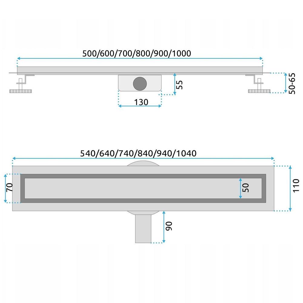 Odpływ Liniowy REA NEOX PRO Stal Szczotkowana 90