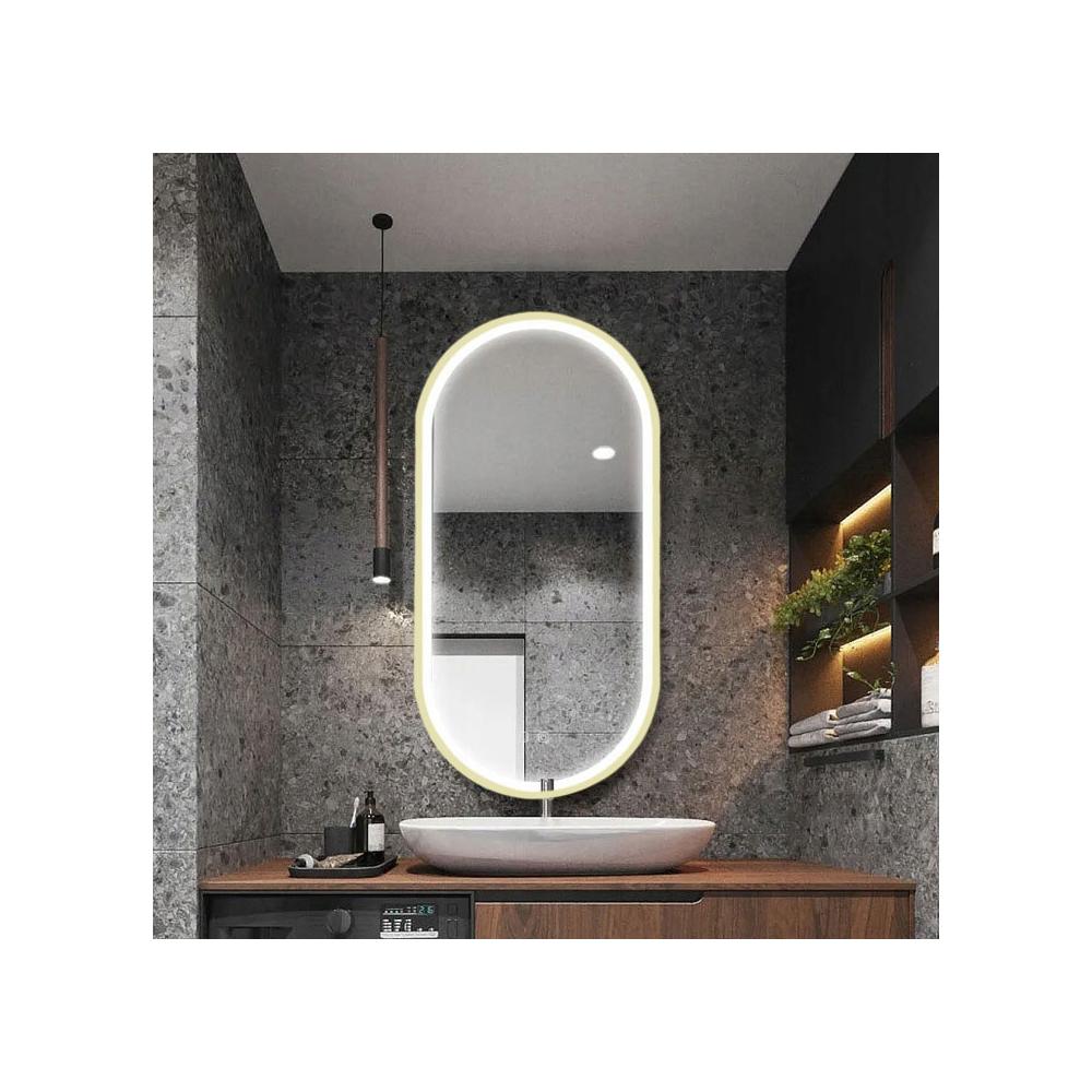 Mirror LED OVL 50x100cm Gold