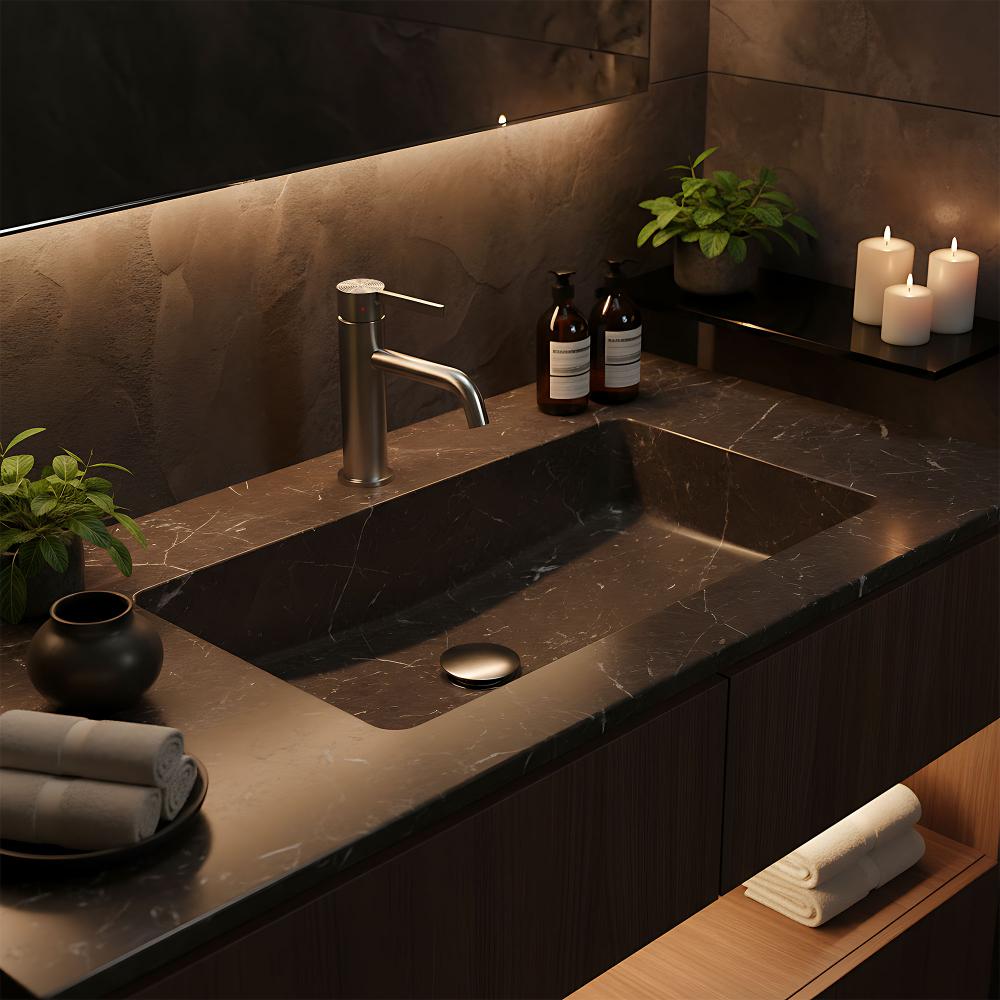 Bateria Umywalkowa Rea Foster nikiel szczotkowany niska