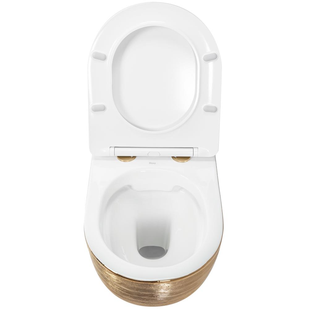 Hangende toilet Rea Carlo Mini Flat Gold Brush