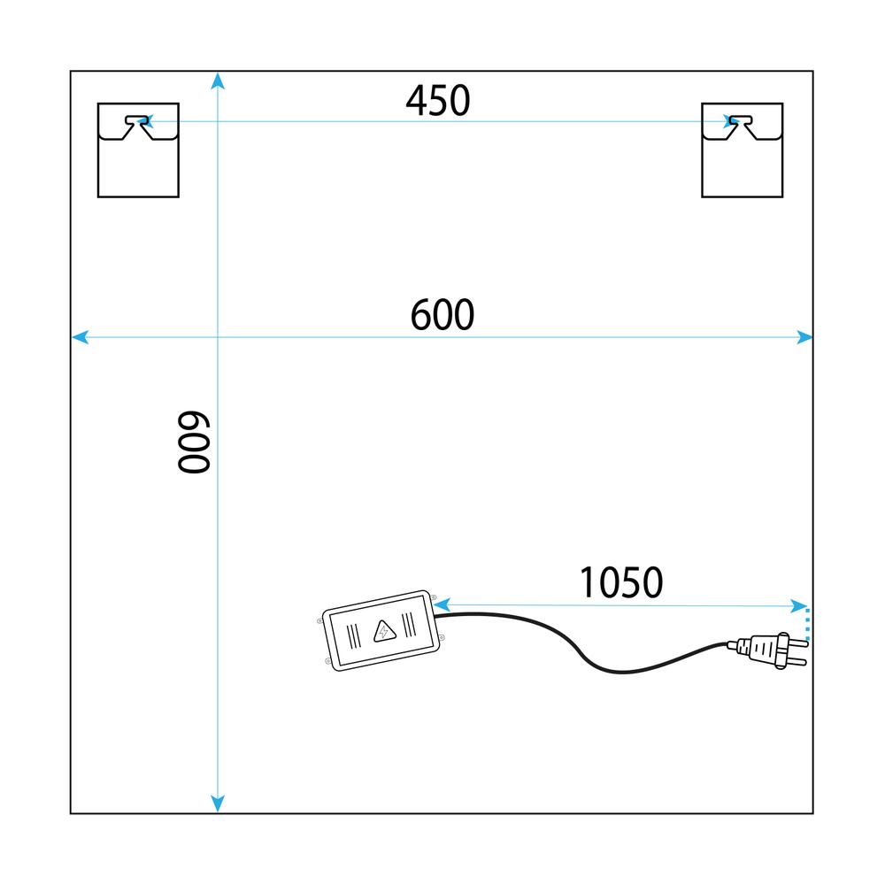 LED sienas spogulis LED 60x60 YH-BL-12