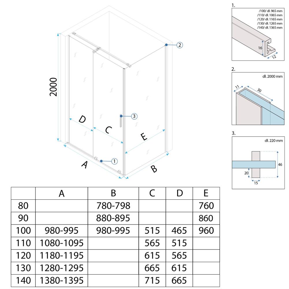 Καμπίνα ντους REA Montana Gold Brush 120x100