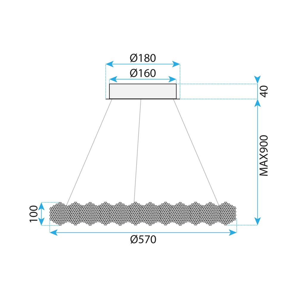 Lampe LED MS017-CP Chrome 57cm
