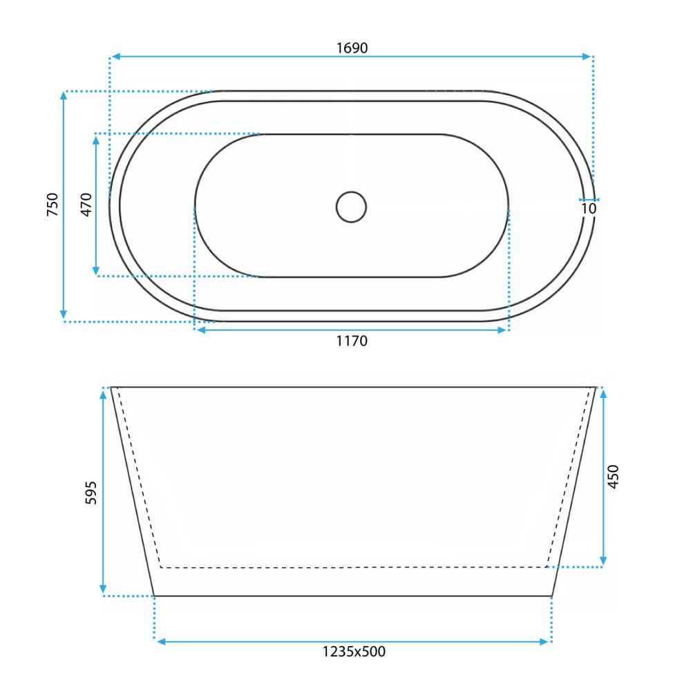 Vapaasti seisova akryyliamme ROMA 170