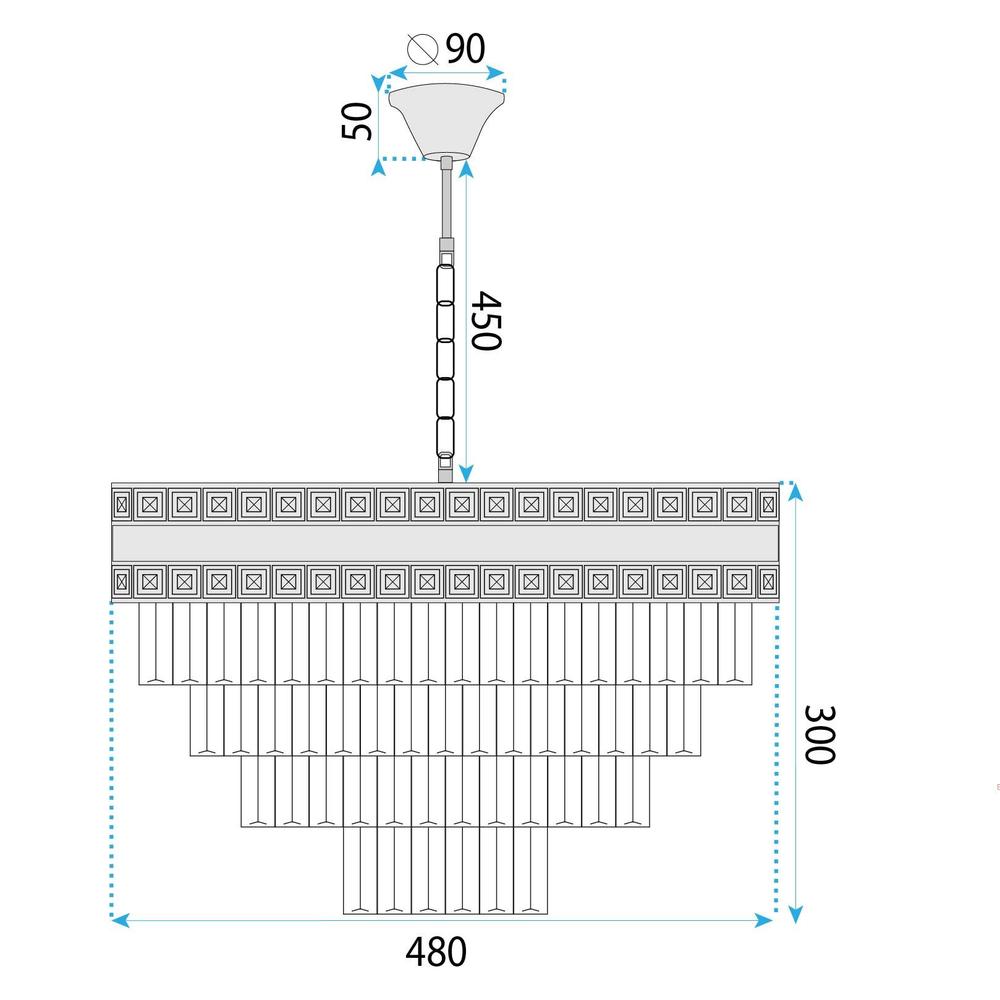 Hängelampe Cristal G048-CP 50CM GOLD