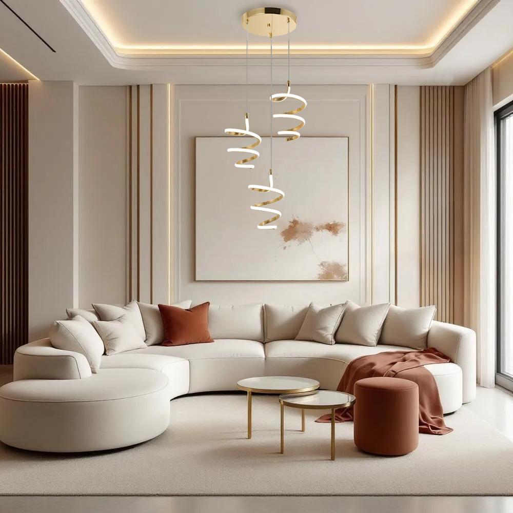 LED-Hängeleuchte G075-3CPR Gold