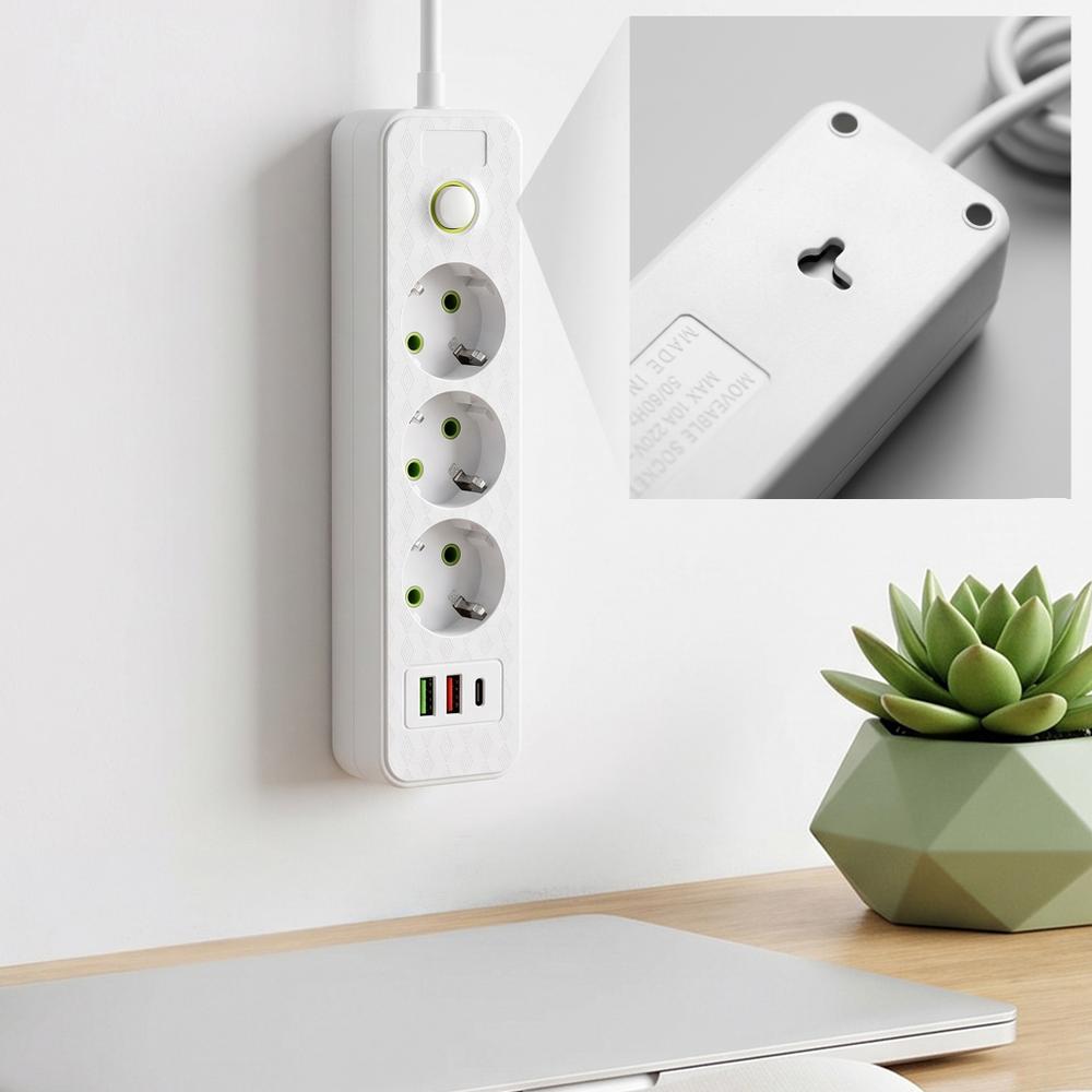 Listwa zasilająca Przedłużacz 3 gniazda + 2x USB-A + USB-C JNH020-3A Biały