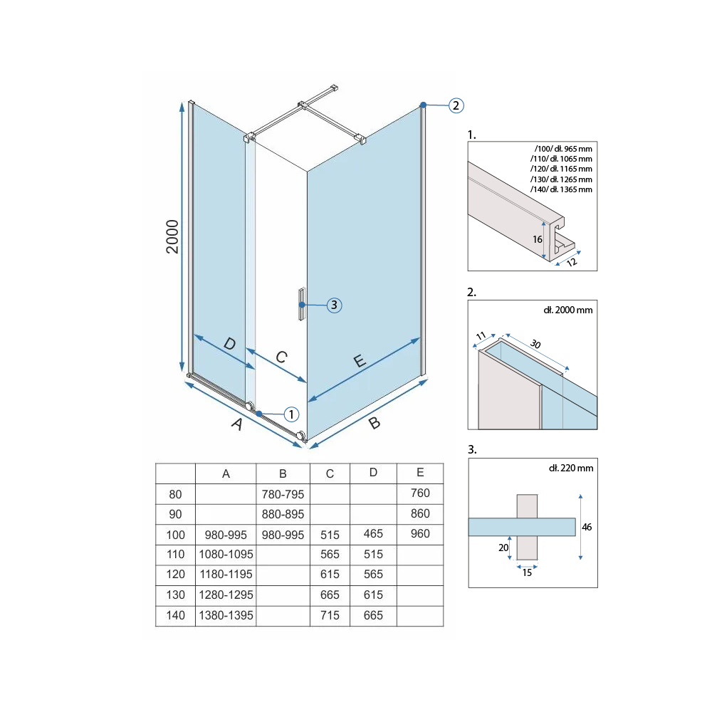 REA Montana Gold Brush 120x80 dušikabiin