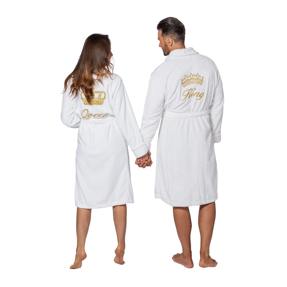 Bathrobe MEN King White collar L/XL