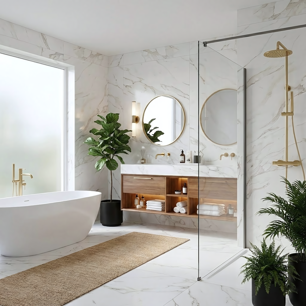 Stena za prhanje Rea Flexi Transparent / Titan 70