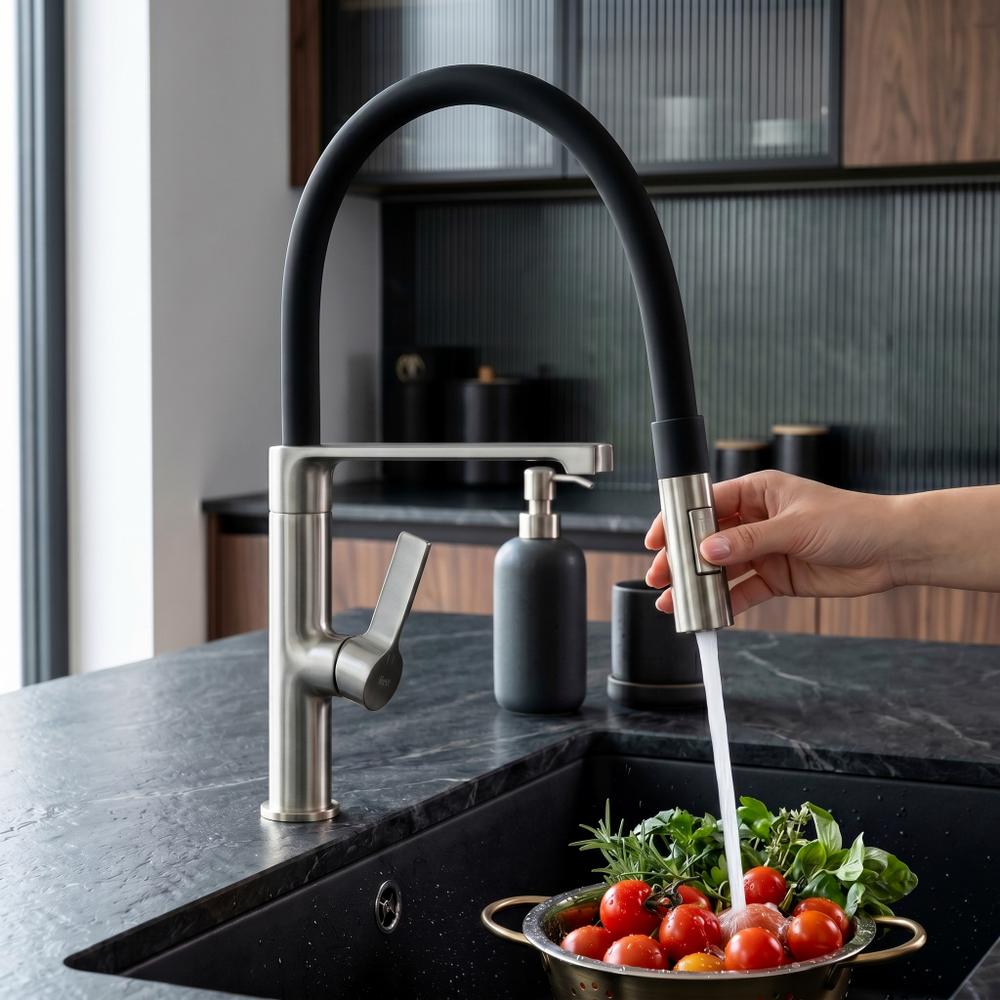 Torneira de cozinha REA Lago Brush Nickel