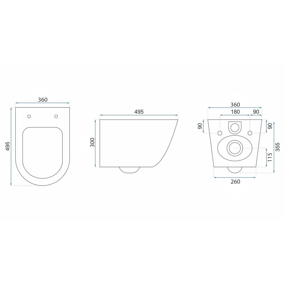 Misa WC podwieszana Rea Tito Tornado NFQ