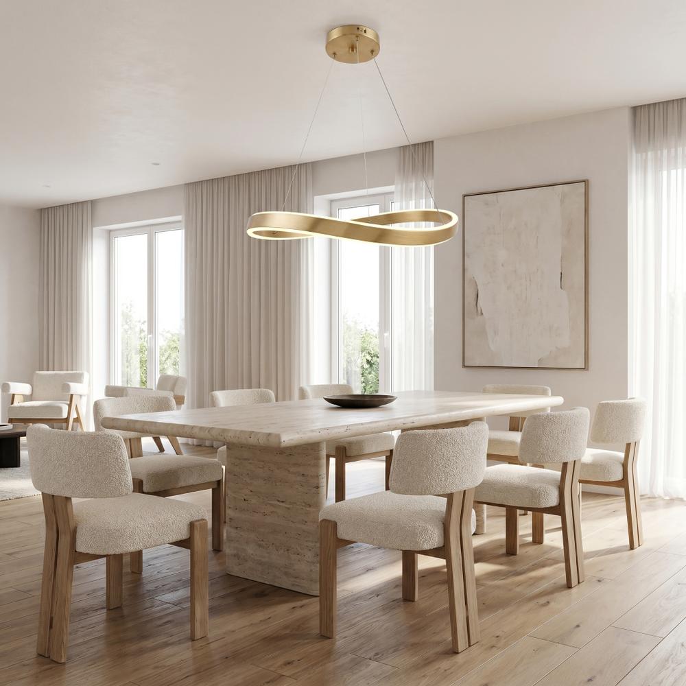 LAMPA SUFITOWA WISZĄCA SWE06-CP 80cm ZŁOTA SZCZOTKOWANA