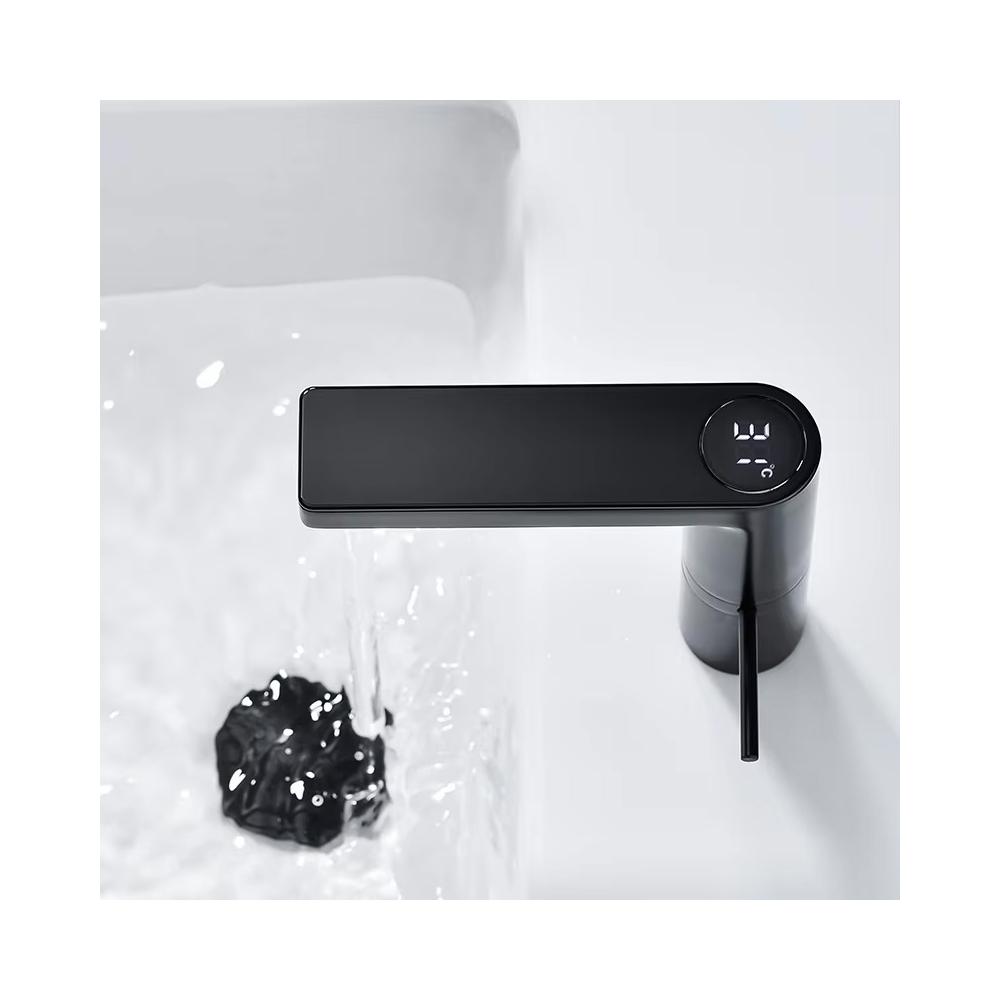 Rea Amar LCD crna niska slavina za umivaonik