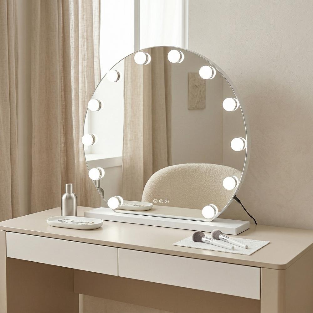 Lustro LED Hollywood Okrągłe Białe 50 cm