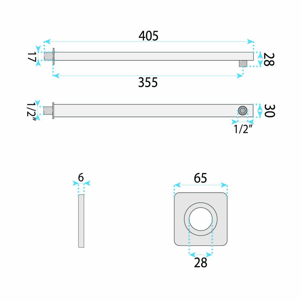 Рамо за душ квадратно REA JS-9022 40cm Chrome