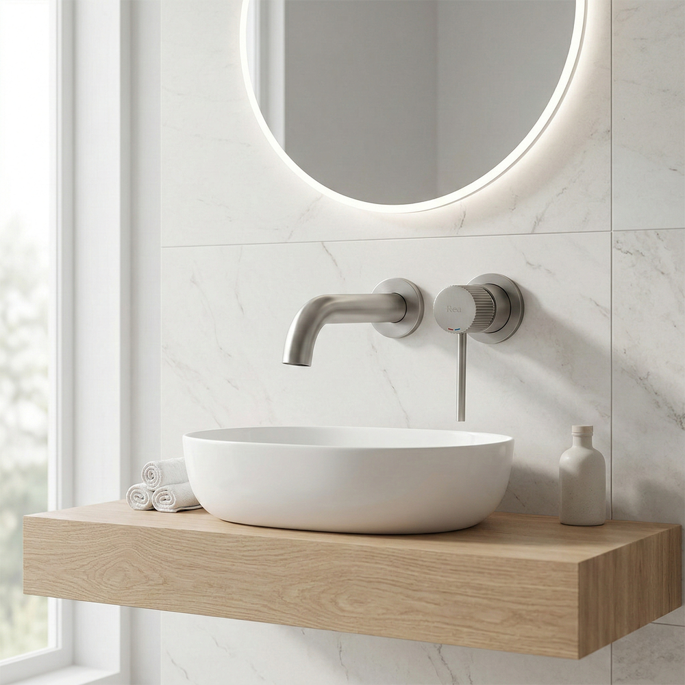 Falra szerelhető csaptelep Rea  Lungo Stripe Brush Nickel