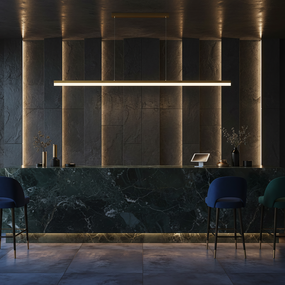 Deckenleuchte LED APP1694-CP 120 cm Brush Gold