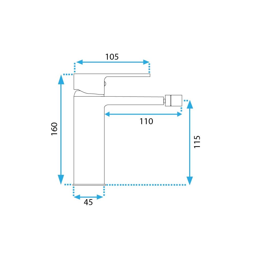 Bateria bidetowa Rea ARGUS Złota Szczotkowana