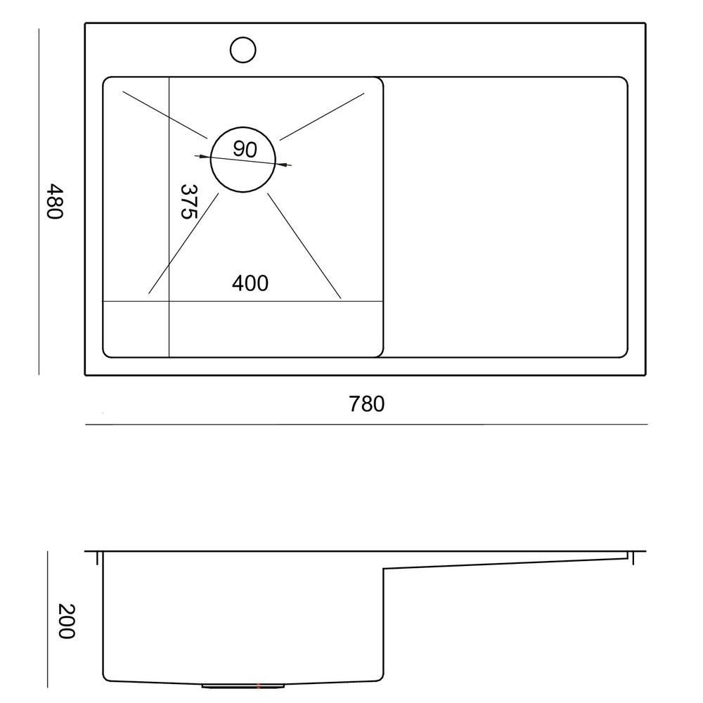 Stainless steel sink RUSSEL 111 BRUSH NICKEL