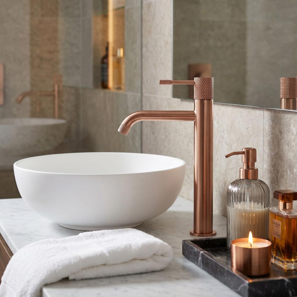 Umývadlový faucet Rea Venti  Brush Copper vysoký