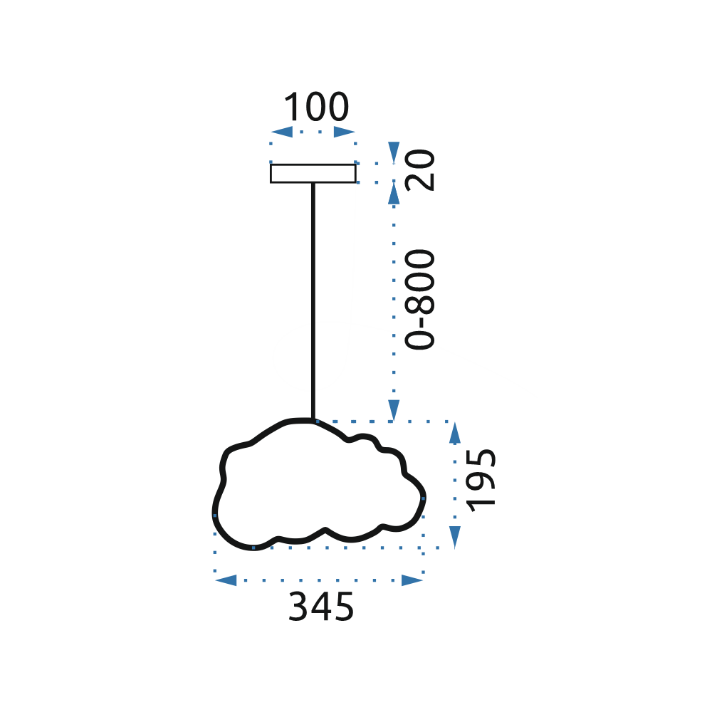 Hängelampe Cloud light blue