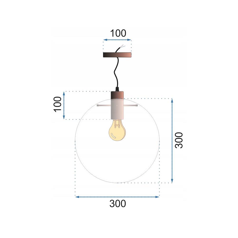 Hängelampe Glas Lassi Black 30 cm