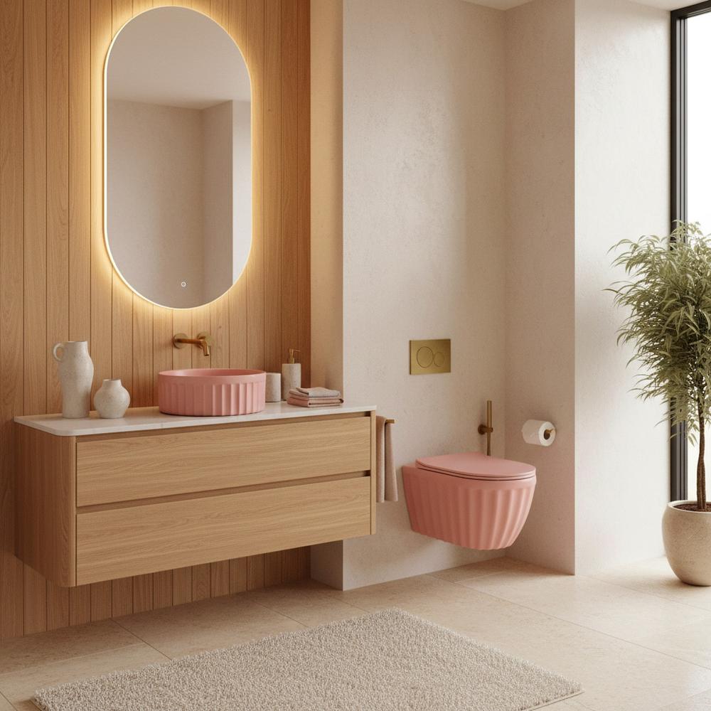 Umywalka nablatowa Rea DUO Sweet Pink Matt