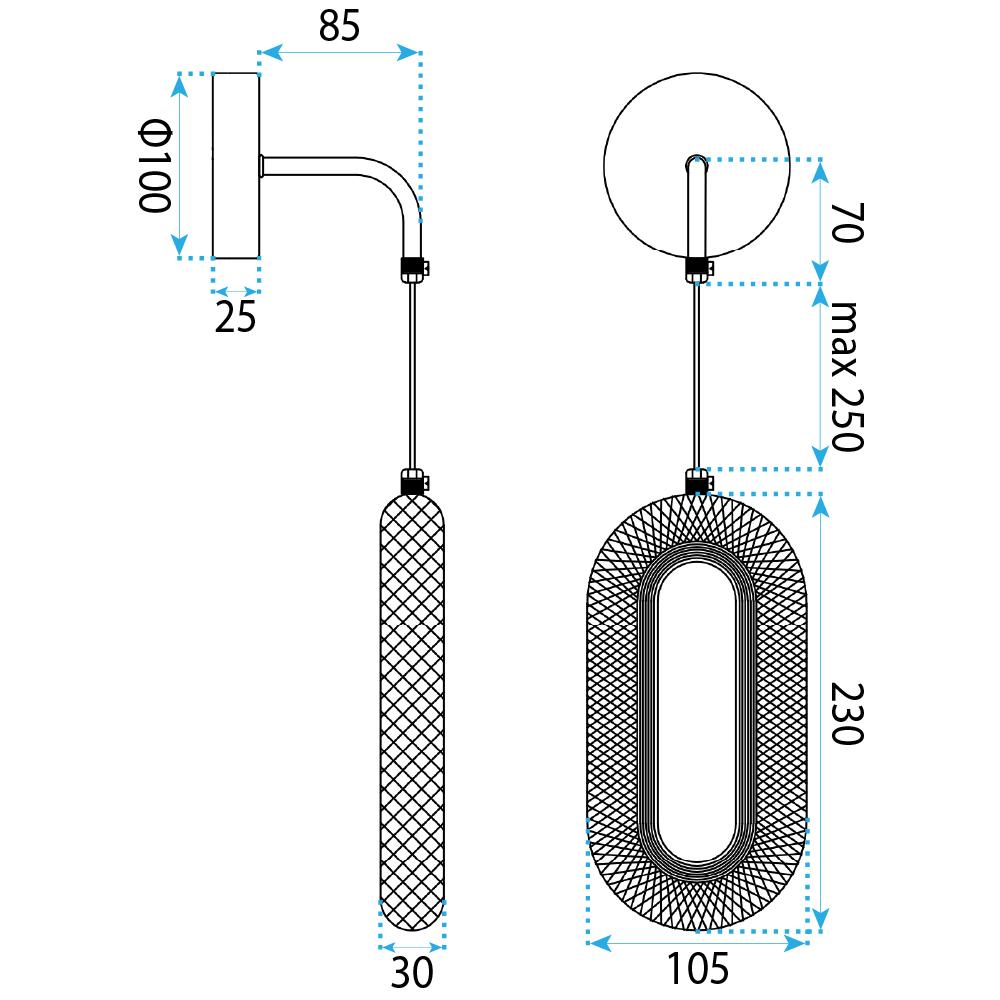 KINKIET ŚCIENNY LED G172-W ZŁOTY