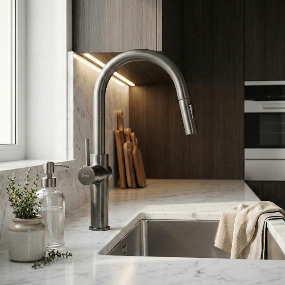 Robinet de cuisine Rea Fresh High Gold Brush