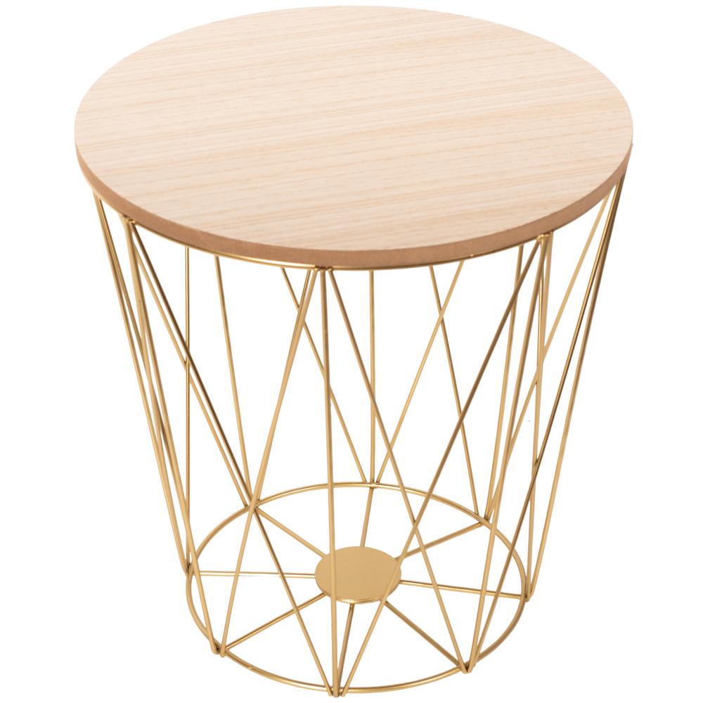 Druciany stolik kawowy Twins Gold Rozmiar L