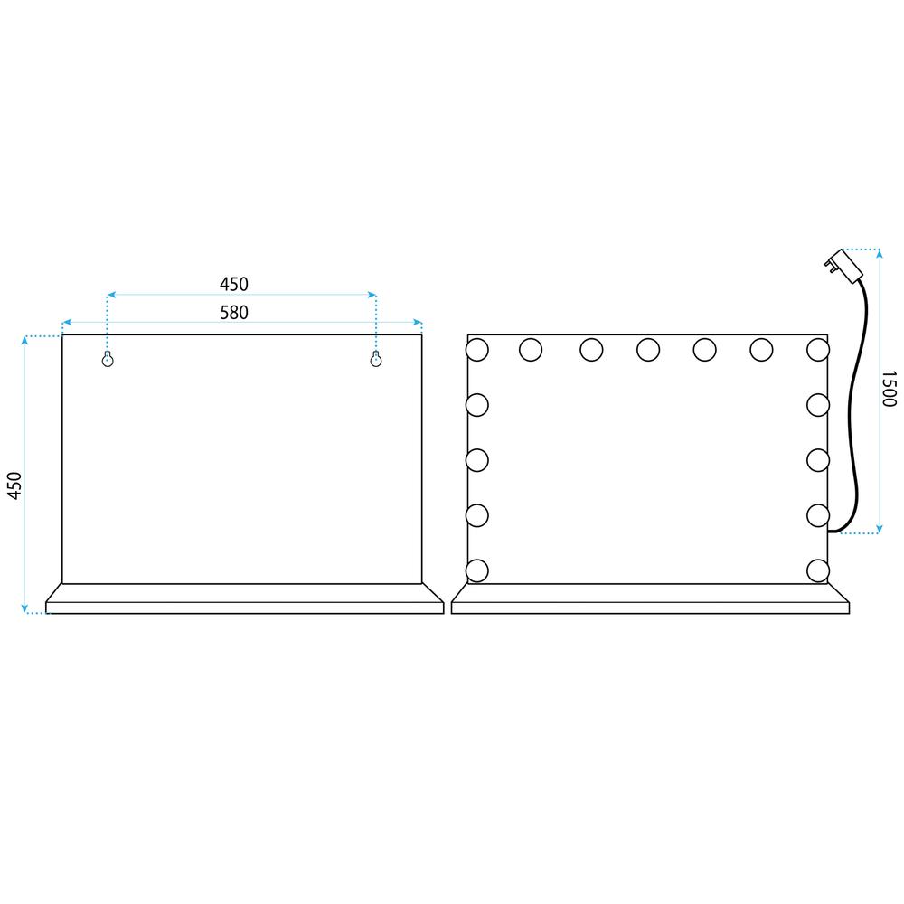 Lustro LED Hollywood Czarne