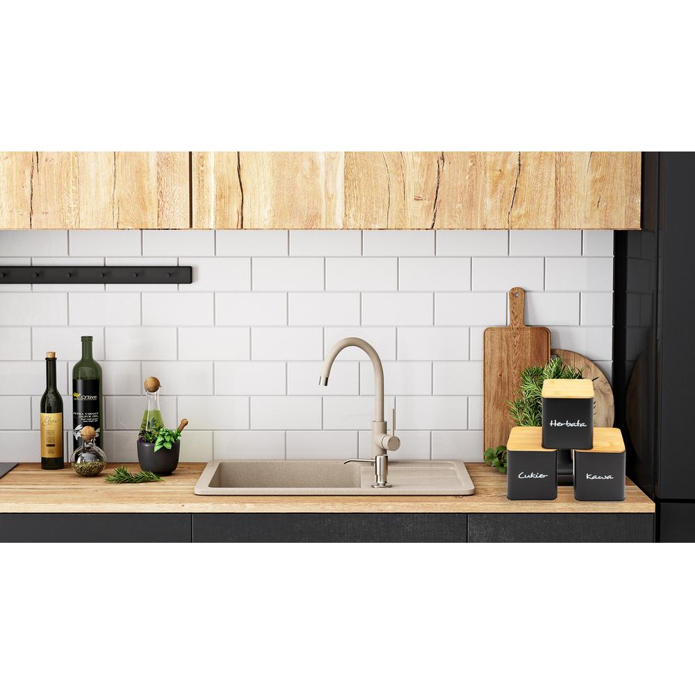 Zestaw 3 pojemników kuchennych Czarne 391890