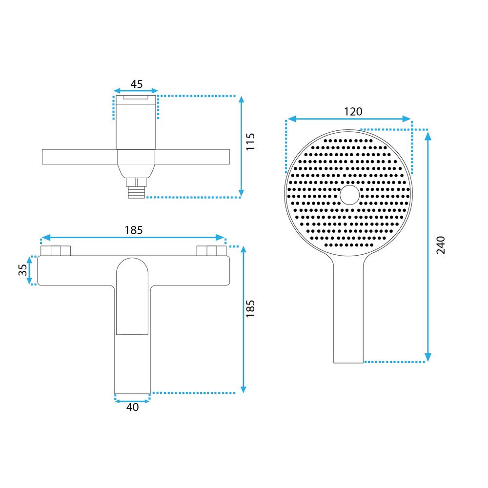 Смесител за вана AVALON Bursh Gold