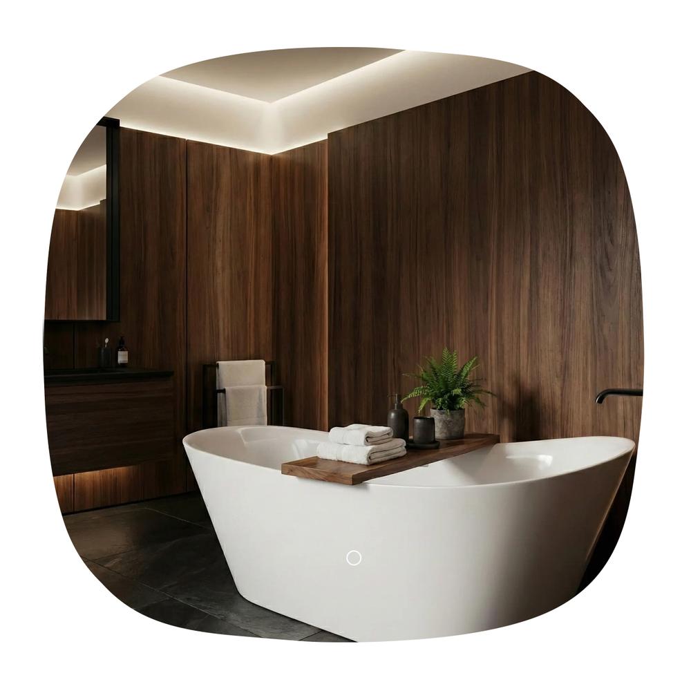 Lustro ścienne LED 70x70cm TOP