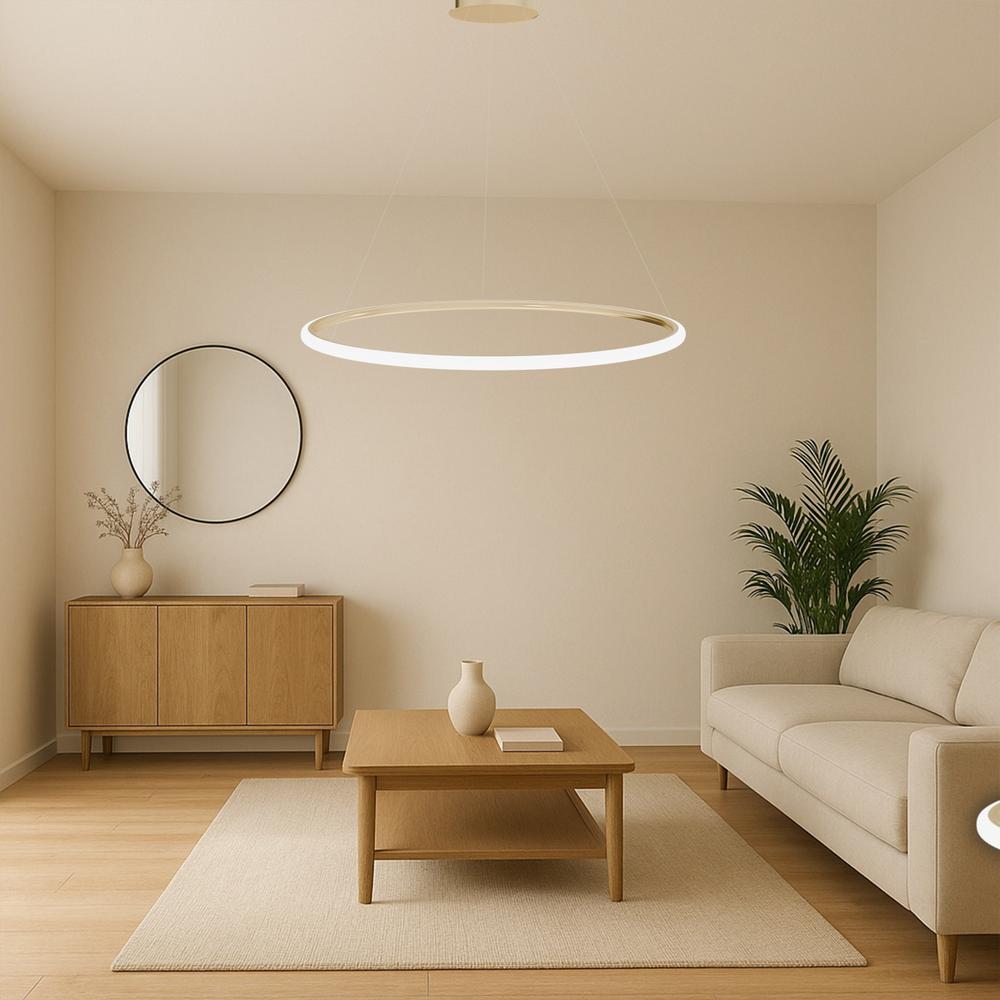 Lampa wisząca LED LHJ002-CP 60cm ZŁOTA