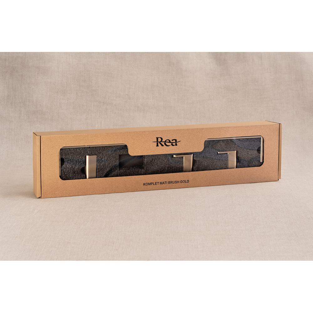Kylpyhuonetarvikesetti Mati Brush Gold 4 osaa