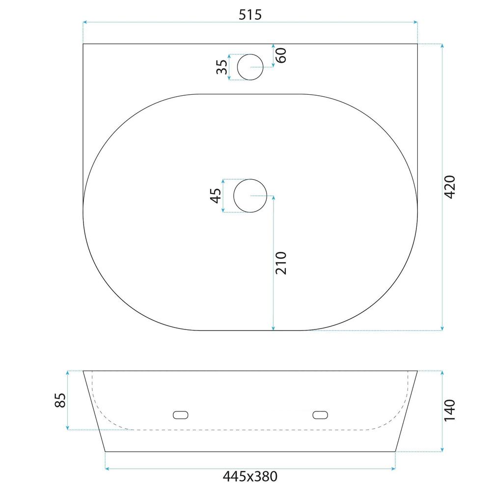 Vasque à poser en céramique REA Kim 52